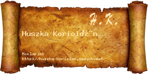 Huszka Koriolán névjegykártya
